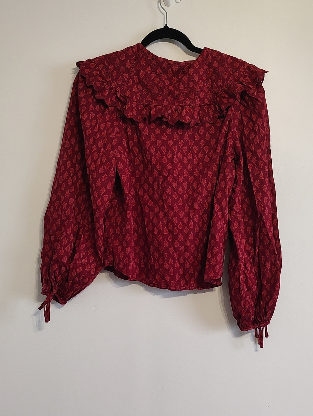 Universal Thread Ruffle Collar Button-Down Blouse - Picture 3 of 5